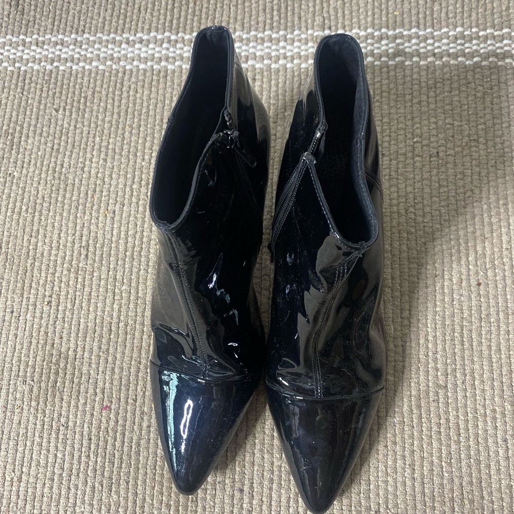Black Patent Leather  Booties | size 9